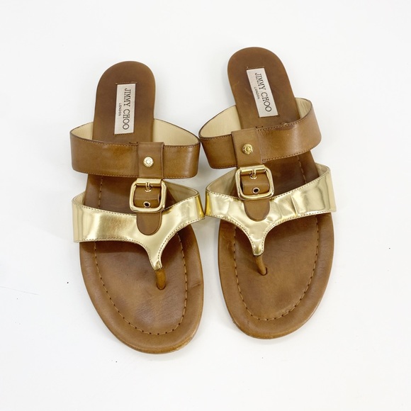 Jimmy Choo Shoes - Jimmy Choo Buckle Accent Thong Sandals Sz 41/11